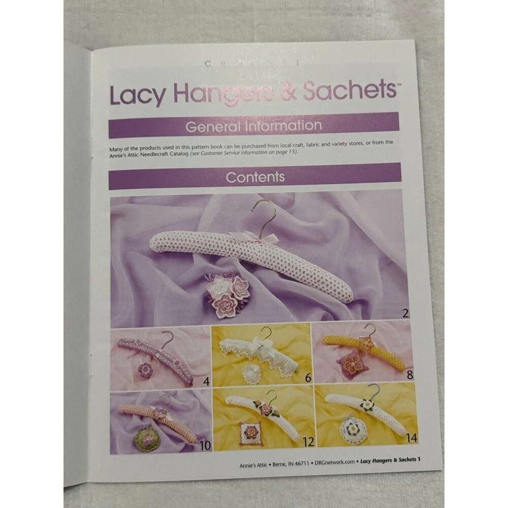 Lacy Hangers Sachets Annies Attic Crochet Pattern Book Dot Drake 877516